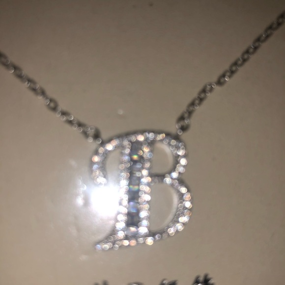 ✨Sparkly Silver “B” Necklace ✨ - Picture 4 of 4